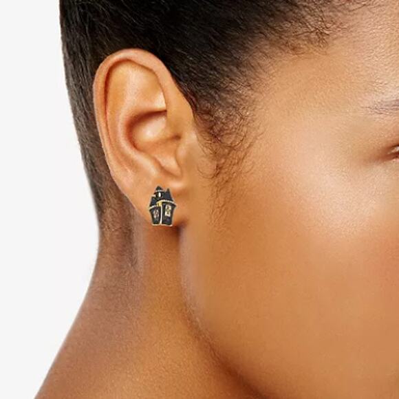 NEW Napier Gold & Crystal Trick or Treat Earring Set, Haunted House, Star, Moon - Picture 3 of 5